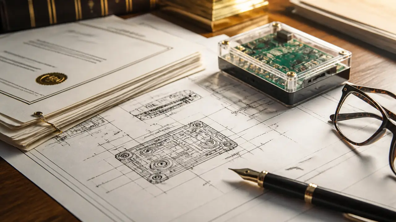 Patentna dokumentacija, tehnični načrti in prototip elektronske naprave na pisalni mizi